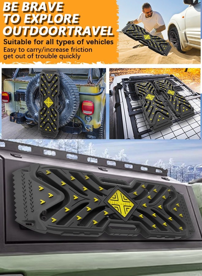 GREATMASTER Off-Road Traction Boards with Jack Base, 1 Recovery Tracks Mat for 4X4 Jeep Truck Tire Traction-Sand, Mud, Snow Ladder Ramps (Orange with Black Nail) - Image 4