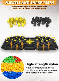 greatmaster GREATMASTER Off-Road Traction Boards with Jack Base, 1 Recovery Tracks Mat for 4X4 Jeep Truck Tire Traction-Sand, Mud, Snow Ladder Ramps (Orange with Black Nail)  - Image 2