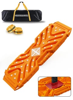 greatmaster GREATMASTER Off-Road Traction Boards with Jack Base, 1 Recovery Tracks Mat for 4X4 Jeep Truck Tire Traction-Sand, Mud, Snow Ladder Ramps (Orange with Black Nail)  - Image 1