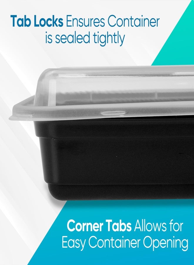 Asab 10 Meal Prep Containers - BPA Free Plastic - Microwave, Freezer and Dishwasher Safe - Reusable Takeaway Food Storage Boxes with Lids - 3 Compartments - Image 5