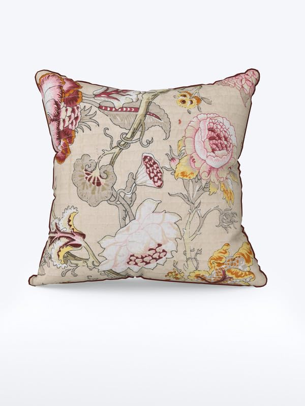 EasyGoods India Premium Cotton Cushion Covers 16x16 Inch | Soft Durable Fabric | Elegant Printed Covers for Sofa & Living Room | Hidden Zipper | Set of 3 - Image 2