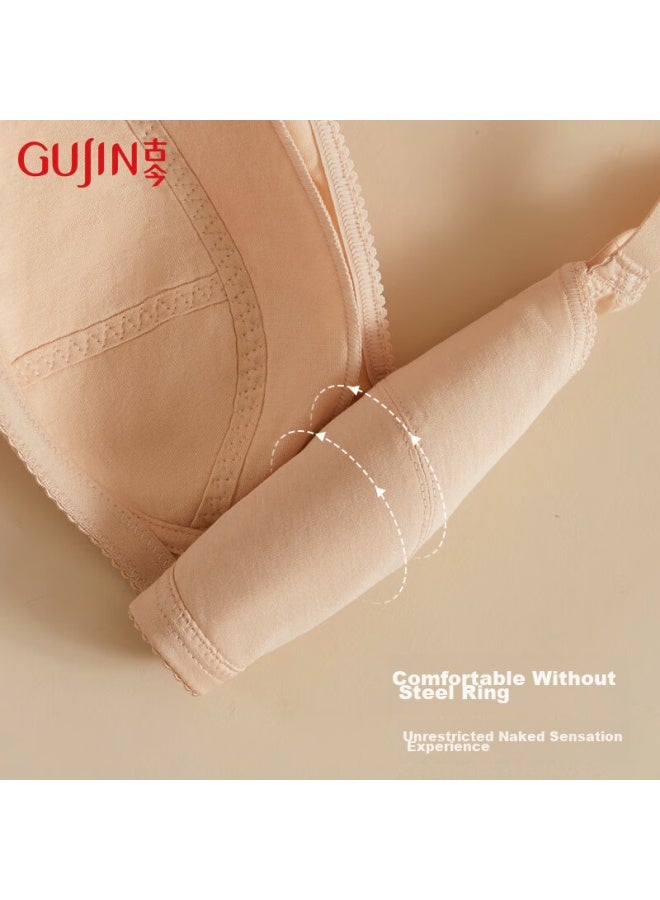 Gujin Mall Matching 3/4 Thin Mold Cup, Lift-up Wireless Bra, Women's Cotton Underwear, No Ert, Brassiere 0i328
