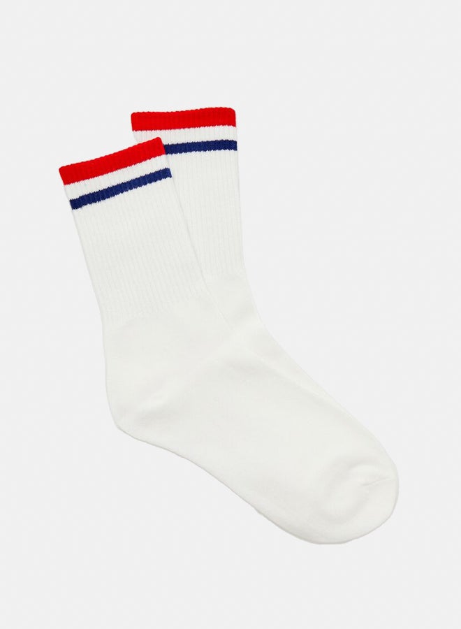 FOREVER 21 Varsity-Striped Crew Socks - Image 1