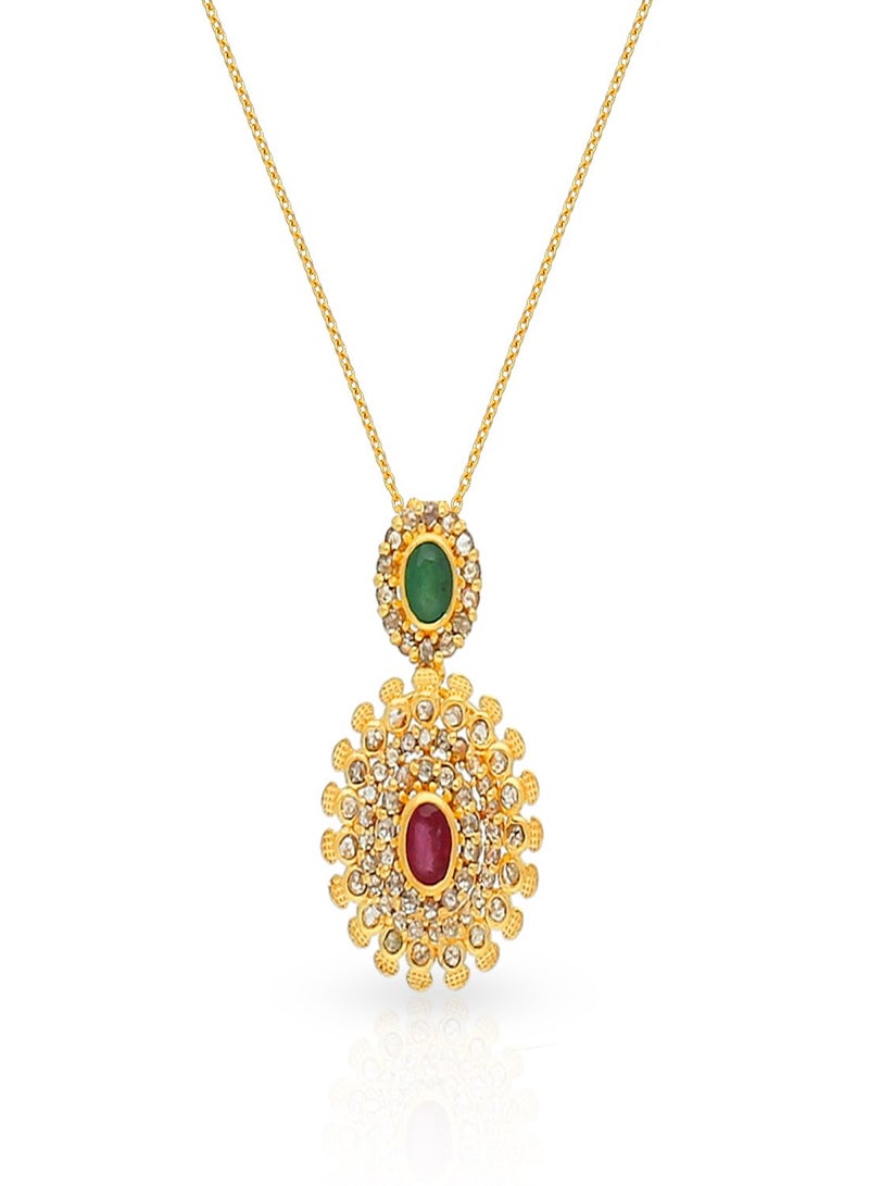 Malabar Gold and Diamonds 22 Carat 916 Purity Yellow Gold Uncut Diamond Pendant EGNPRE598PN5Y For Women  - Image 1