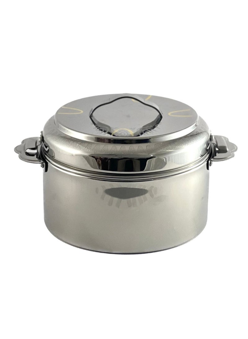 Homemaker Sigma Hotpot 5000ml Capacity - Unique Locking Lid - High Quality Stainless Steel - Gold Etching & Silver