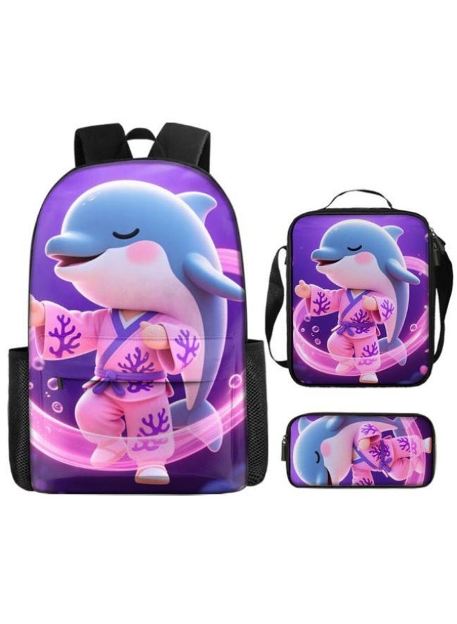 Bright Li Fire Unlock the new fashion of childish fun! Three-piece set of bags, cartoon elements for children and teenagers (students, children, friends' outings, mountain climbing, schooling, etc. can be used) - 119 - Image 2