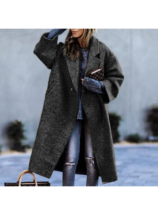 European And American Autumn Women's Clothing, Various Color-blocked Plaid Long-sleeved Lapel Outwears, Printed Dragon And Phoenix Woolen Outwears
