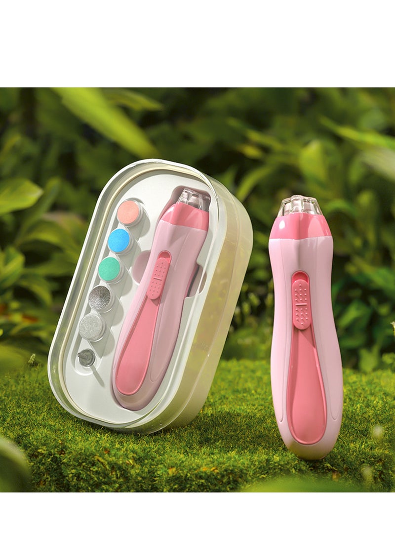 Arabest Baby Electric Nail File Drill for Baby No Sharp Claws Hurt, Nail Care Professional Manicure Pedicure System for Beauty Nail Art, 6 in 1 Safety Cutter Trimmer Clipper for Toes and Fingers - Image 1