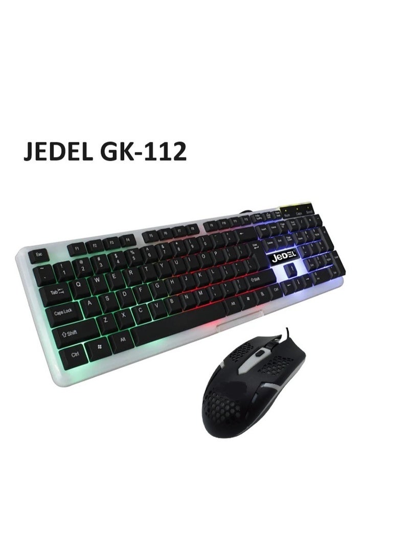 JEDEL GK112 Gaming Keyboard + MOUSE COMBO With LED RGB BACKLIGHT USB - Image 1