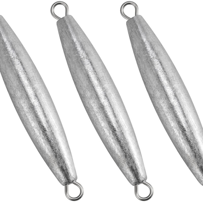 Dr.Fish DrFish 5 Pack Inline Trolling Sinker Torpedo Fishing Weight Lead Fishing Weight Sinker Double Ring Saltwater Offshore Boat Fishing 1oz - Image 2