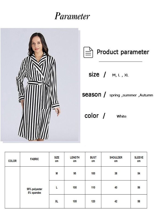 Arabest - Women's Bathrobes Spring and Summer Ice Silk Nightdress Simple Homewear  Satin Silk Imitation Bathrobes - Image 1