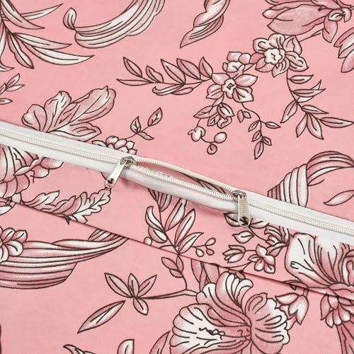 TIB Glace Cotton Elastic Fitted Bedsheets Single Bed 36x78x8 Inches with 1 Pillow Covers, 210TC (Pink Flower, Single) - Image 5