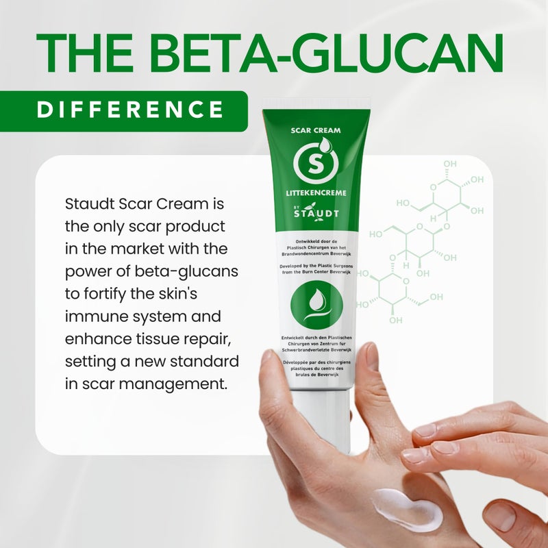 STAUDT Scar Cream - Skin Healing Cream with Vitamin E, Honey, Hyaluronic Acid, Silicone - Eczema Lotion for scars caused by Skin Rashes, Body Acne, Burns, Wounds, Stretch Marks, Diaper Rash, Insect Bites - Image 5
