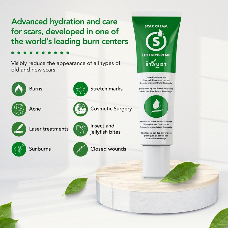 STAUDT Scar Cream - Skin Healing Cream with Vitamin E, Honey, Hyaluronic Acid, Silicone - Eczema Lotion for scars caused by Skin Rashes, Body Acne, Burns, Wounds, Stretch Marks, Diaper Rash, Insect Bites - Image 2