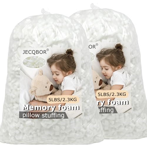 Jecqbor 10lbs Pillow Stuffing for Bed Body Cooling Pillow, Adjustable Cold Shreddred Memory Foam Filling with Polyfill Stuffing Refill for Bean Bag Chair Filler, Stuffed Animal, Couch, Art Crafts - Image 1