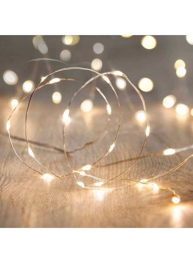 ANJAYLIA LED Fairy String Lights, 26Ft 80leds Twinkle Lights Battery Operated for Garden Home Party Wedding Festival Decorations Crafting Lights, Warm White - Image 1