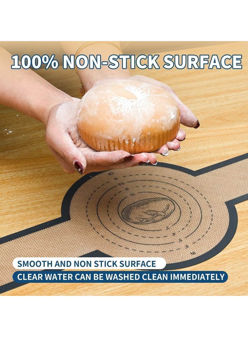 يلا جوي 2 PCS سلينج الخبز السيليكون للفرن ، غير اللاصق وسهل تنظيف الخبز السيليكون القابل لإعادة الاستخدام مع مقابض طويلة ، سهلة نقل الخبز الحمض (الرمادي) - Image 3