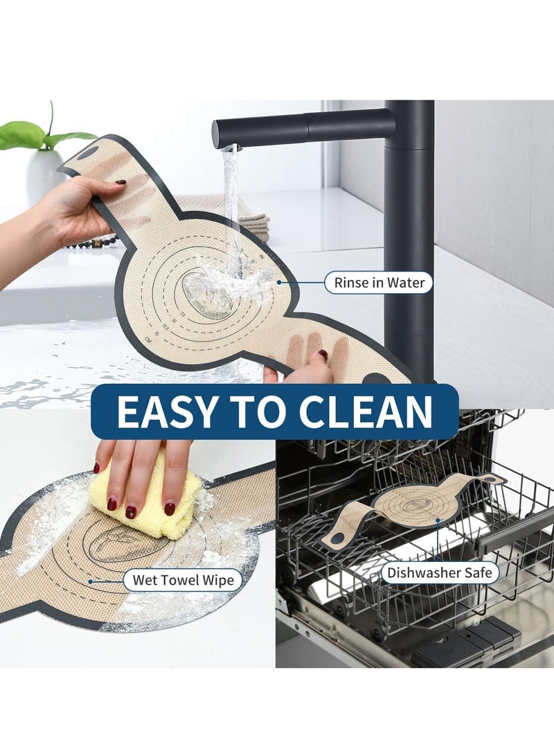 يلا جوي 2 PCS سلينج الخبز السيليكون للفرن ، غير اللاصق وسهل تنظيف الخبز السيليكون القابل لإعادة الاستخدام مع مقابض طويلة ، سهلة نقل الخبز الحمض (الرمادي) - Image 5