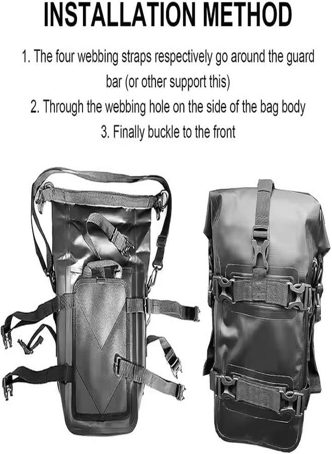 GLOWICK Motorcycle Crash Bar Waterproof Bag Waterproof 8L Bike Frame Bag Cycle Tail Bag Motorcycle Bike Riding Pannier Bag Side Bag with Shoulder Strap (1Pcs) - Image 3
