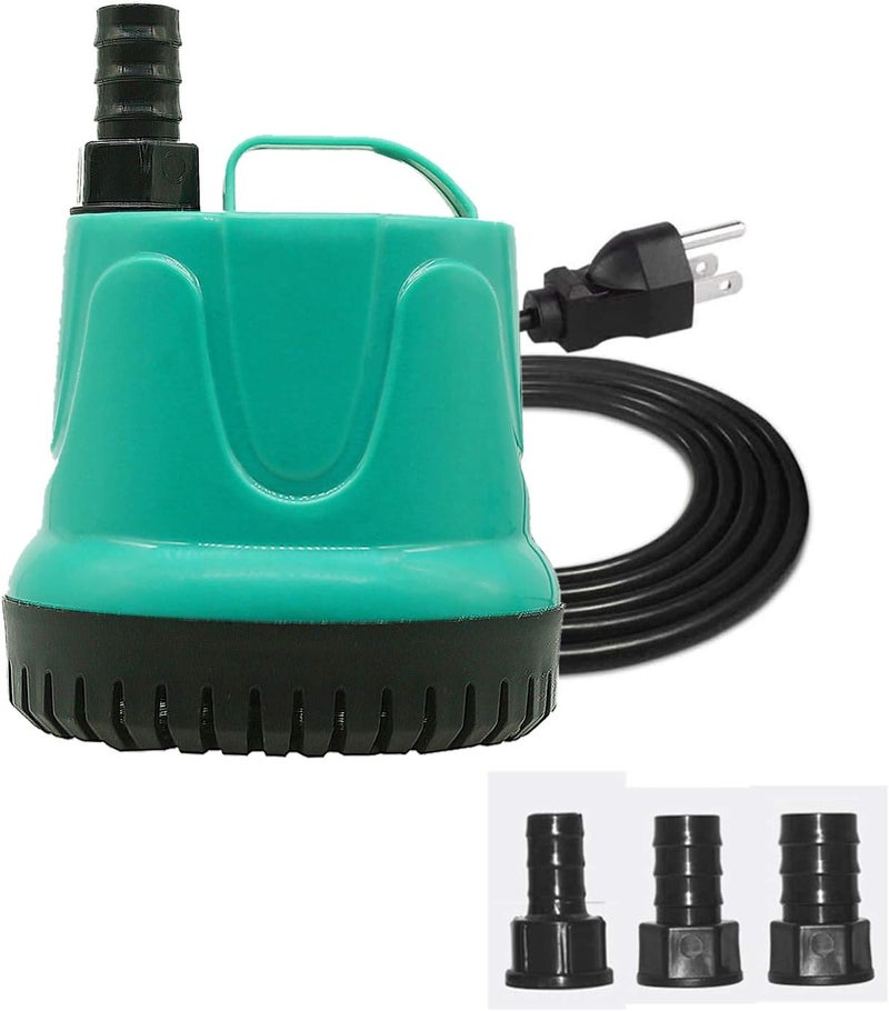UPETTOOLS Submersible Water Pump, Ultra Silence Circulation Multifunctional Water Pump with Handle For Pond, Aquarium, Hydroponics, Fish Tank Fountain with 4.6ft (1.4M) Power Cord(220GPH,25W) Green - Image 1