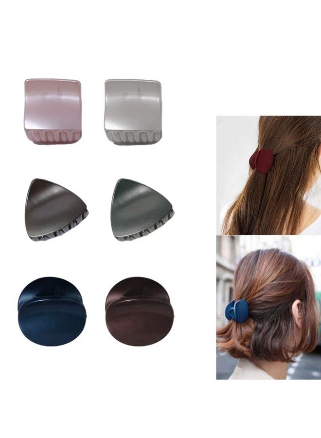 Plenteous Matte Hair Clips | Large Hair Claw Clips for Women | Strong Grip Non-Slip Jaw Clips for Thick Hair | Big Claw Clips | Hair Accessories - 6 Pcs Multi-Color Multi-Shape - Image 1