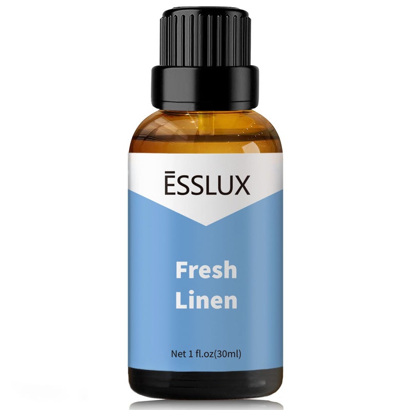 ESSLUX Fresh Linen Fragrance Oil - ESSLUX Aromatherapy Essential Clean Scented Oils for Diffuser, Massage, Soap, Candle Making Scents, Perfume, Home Fragrance, 30 ml - Image 1