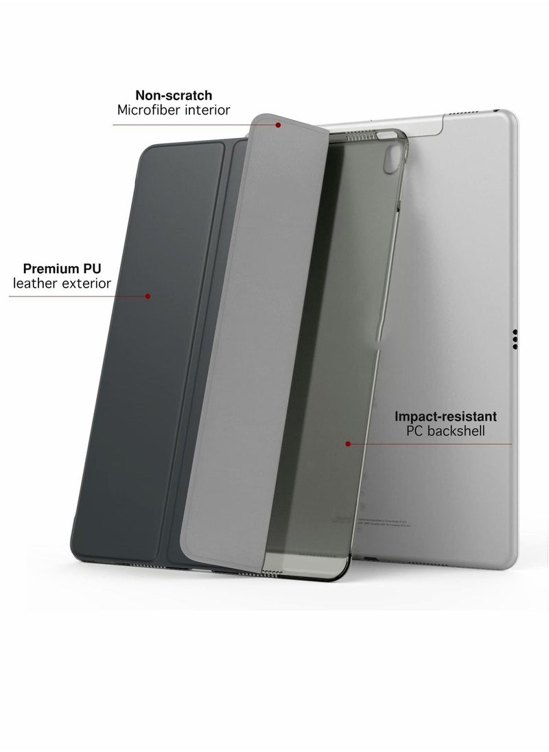 SYOSI - Case Fit New iPad Air 3rd Generation 10.5 inch 2019 for iPad Pro 10.5 2017 Slim Lightweight Smart Shell Stand Cover with Translucent Frosted Back Protector Space Gray Auto Wake Sleep - Image 1