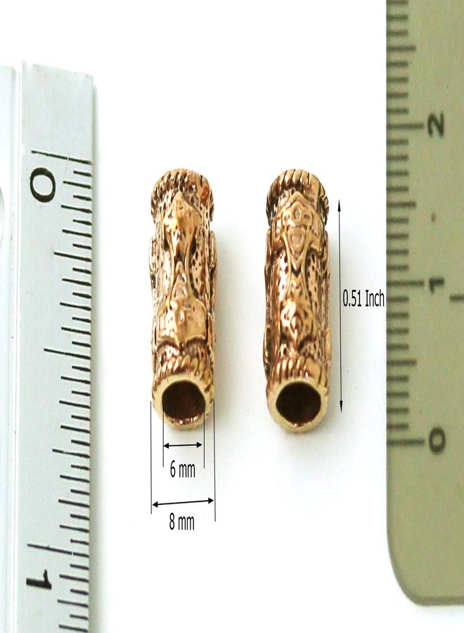 LynnAround Bronze Norse Thors Hammer Beard Beads Rings, Dreadlock Viking Pirate Medieval Hair Beads, Pagan Jewelry - Image 4