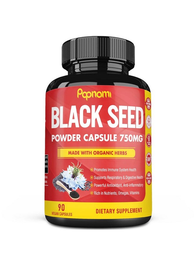 Papnami Organic Premium Black Seed Powder Capsules 750Mg 3 Months Supply 90 Capsules - Image 2