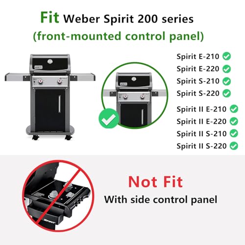 Hongso 69785 Burner Tubes Kit, 15.3" Flavorizer Bars 7635 67045, Replacement Parts for Weber Spirit 2 Burner 200 Series I & II E210 S210 E215 E220 S220, Weber II GS4 Gas Grills (with Up Front Controls - Image 3