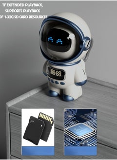 Generic Fashion Astronaut Speaker, Voice Bluetooth Speaker for PC Desktop Home Decor Minimalistic Spaceman Clock TF Card Clock AI Intelligent intercom Alarm Clock Toy  - Image 4