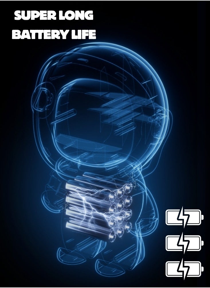 Generic Fashion Astronaut Speaker, Voice Bluetooth Speaker for PC Desktop Home Decor Minimalistic Spaceman Clock TF Card Clock AI Intelligent intercom Alarm Clock Toy  - Image 3