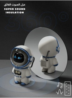 Generic Fashion Astronaut Speaker, Voice Bluetooth Speaker for PC Desktop Home Decor Minimalistic Spaceman Clock TF Card Clock AI Intelligent intercom Alarm Clock Toy  - Image 2