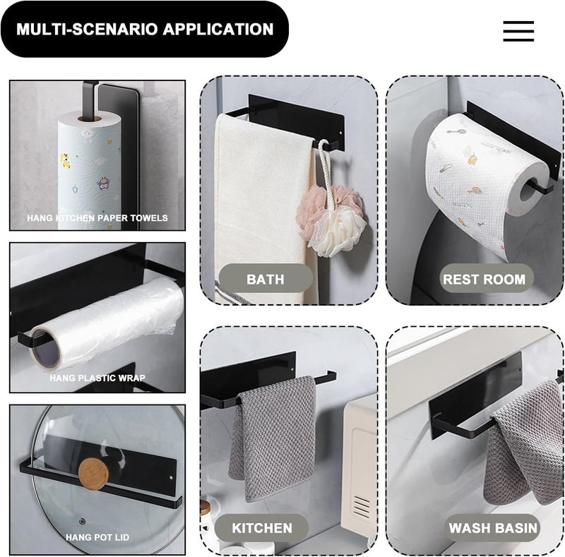 Smart Saver Wall Mounted Kitchen Paper Roll Holder for Fridge, Self Adhesive Toilet Roll Rack Wall Mount Fridge Organizer for Paper Towels Rolls Bathroom Toilet Pantry, Kitchen Organizers and Storage - Image 2