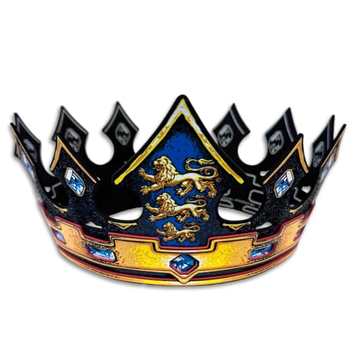 Liontouch Triple Lion King Crown for Kids Aged 3 Years Size Adjustable Medieval Pretend Play Toy for Boys in Durable Foam Roleplay Dress Up Fancy Dresses Royal Costumes - Image 1