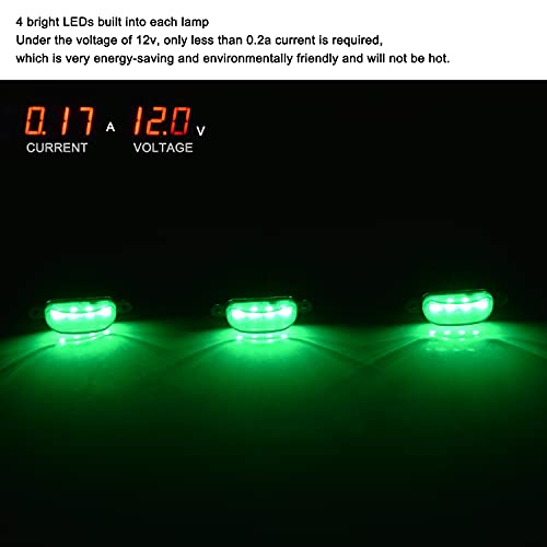 Boigoo Truck Front Grille Light 3PCS 4LED Compatible for Dodge Ram 1500 2013-2018 & Ford F-150 Raptor 2004-2019, Under Hood Lights Grid Grilles Kits (Green) - Image 3