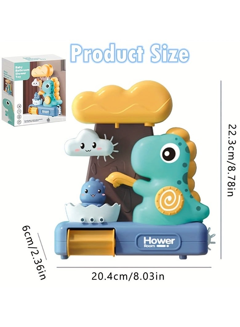 Bebiland Dinosaur Baby Bath Toy, Wall-Mount Bathtub Waterfall Play Set with Splash Water Sprayer, Interactive Bathroom Activity Center for Toddlers Boys Girls (Multicolor) - Image 2