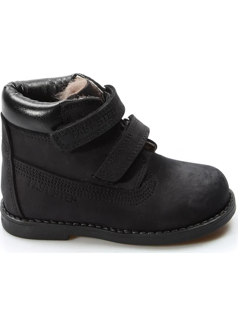 Fast Step Unisex Genuine Leather Furry Winter Comfortable Daily Velcro Baby Classic Boots 006kba1001