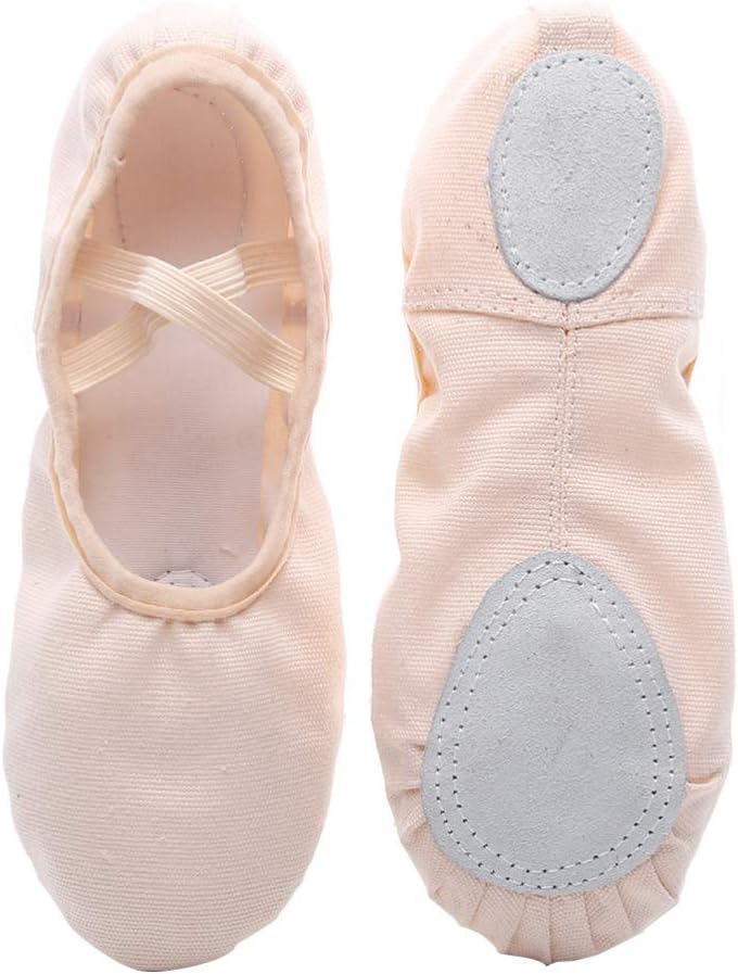 comfrt 1 Pair PU Leather Ballet Shoes Cloth Ballet Full Sole Dance Shoes Yoga Shoes Gym Shoes for Kids Women Adults Size 24