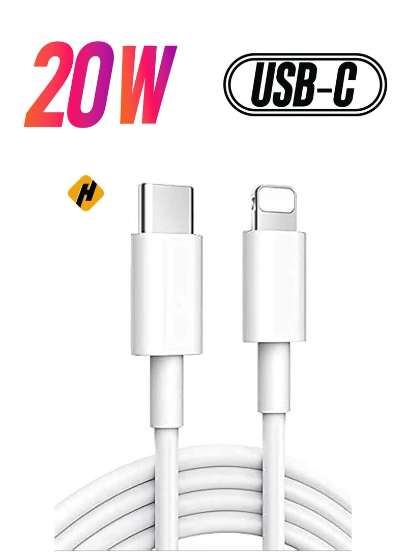 HuHa 20W Fast Charging Compaible For iphone 12 mini/12/12 Pro/13/13 pro/13 promax/13mini,Type C to Lightning Cable[MFi Certified] USB C to Apple PD Cable Fast Charger, iPad, Macbook (White 1M)  - Image 1