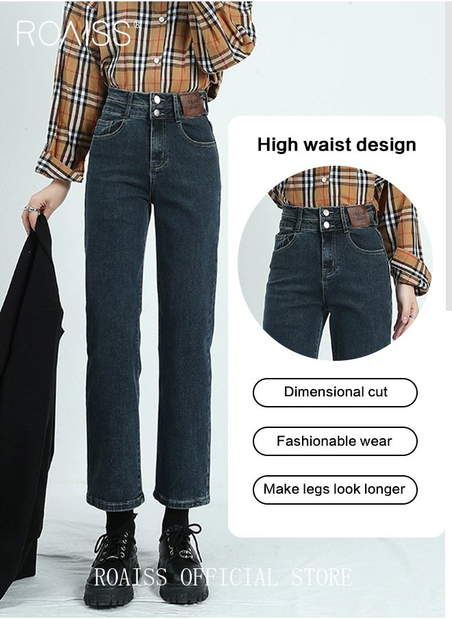 Women Highwaisted Cigarette Pants Loose Straight Pants Womens Versatile Jeans Solid Color Design High Waisted Slimming Womens Cropped Pants - pzsku/ZC03EFB4DD35376490F29Z/45/_/1721899330/e09cea5d-957a-466b-ae06-72f1dde28df7