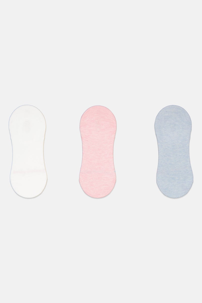 Kathy Ireland Women 3 Pairs Brand Logo Invisible Socks, Multicolor - Image 3