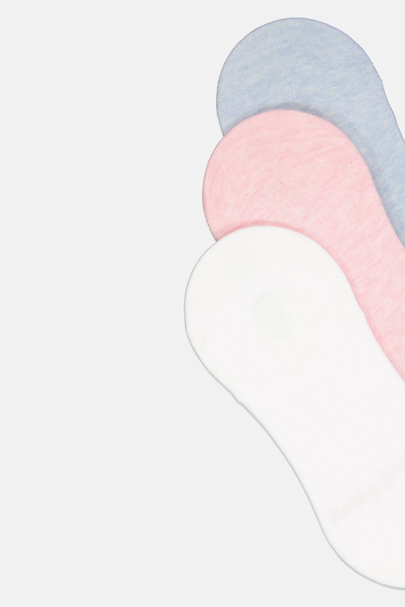 Kathy Ireland Women 3 Pairs Brand Logo Invisible Socks, Multicolor - Image 4