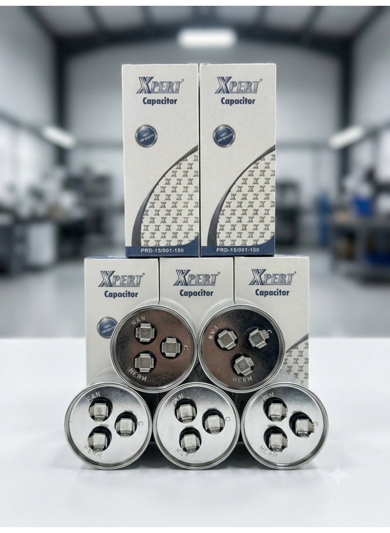 Xpert 60+5 uF Dual Run Capacitor for AC & Refrigeration (Set of 5 Pcs) – 450V AC, Heavy Duty - Image 1