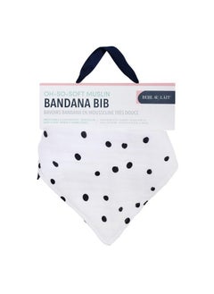 Bebe au Lait Oh So Soft Luxury Muslin Bandana Bib, 4-Layer Muslin Design, Stylish Pattern -Dottie  - Image 1