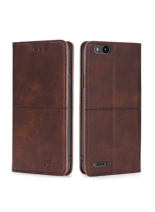 HuHa Case Cover For ZTE Tempo X/Vantage/Z839/N9137 Cow Texture Magnetic Horizontal Flip Leather Phone Case(Dark Brown) - Image 1