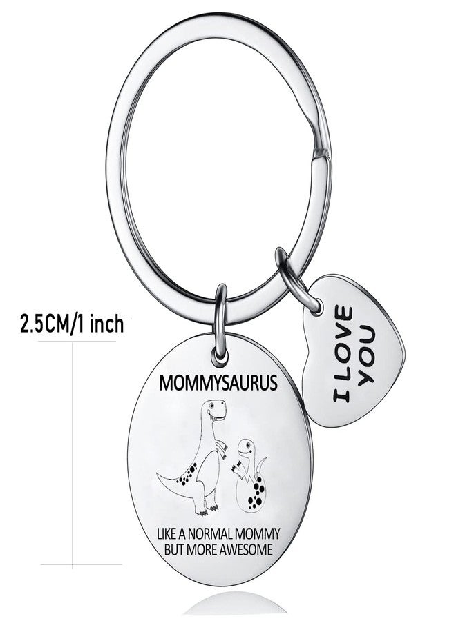 Waeceip Mommy Keychain - Mommy Gifts from Daughter Son Mother's Day Birthday Christmas - Funny Mommysaurus Keychain I Love You - Image 2