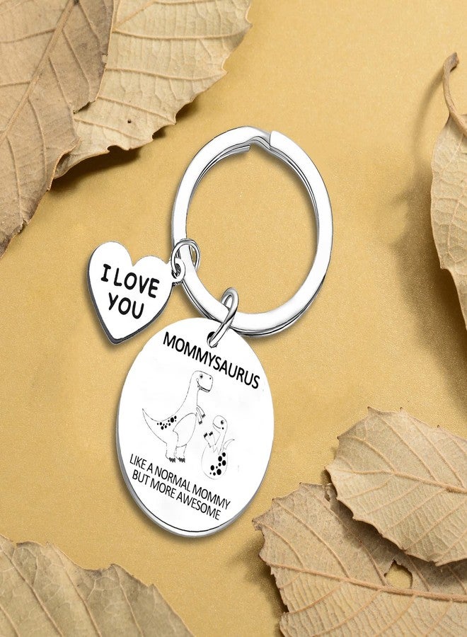 Waeceip Mommy Keychain - Mommy Gifts from Daughter Son Mother's Day Birthday Christmas - Funny Mommysaurus Keychain I Love You - Image 3