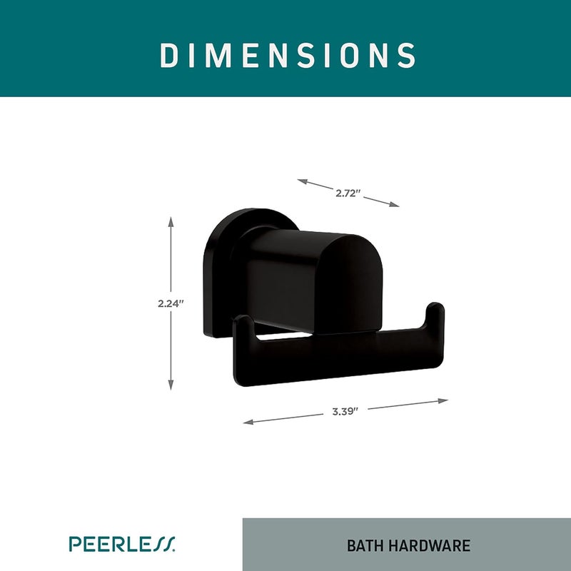 Peerless PA419BL Xander Double Towel Hook Matte Black - Image 3