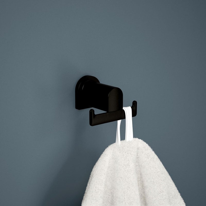 Peerless PA419BL Xander Double Towel Hook Matte Black - Image 2